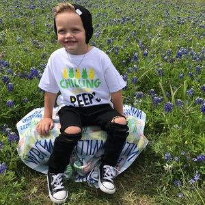 Unisex Black Denim Distressed Skinny Jeans Size 4T